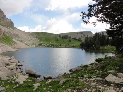 Made it to Marion Lake, my first major waypoint, about 7 miles from the trailhead. It's a small but beautiful alpine lake. I thought it would be crowded here given that it's reachable as a day hike from the tram. But I'm the only human here.